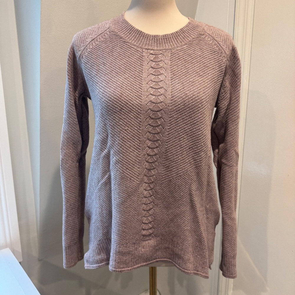Evolution by Cyrus Dusty Pink Cable Knit Pullover Sweater Cozy Layer | Size S